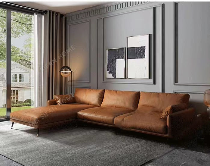 Faux Leather Square Arm Sofa - 4 Seasons Home Gadgets