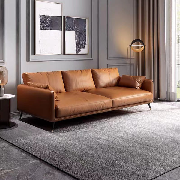 Faux Leather Square Arm Sofa - 4 Seasons Home Gadgets