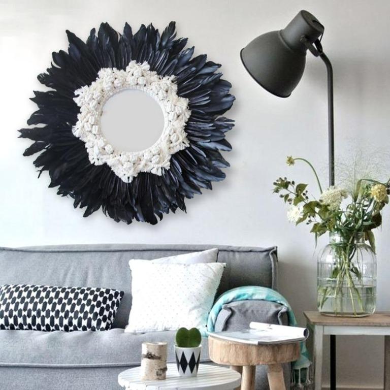 Feather Wall Mirror - 4 Seasons Home Gadgets