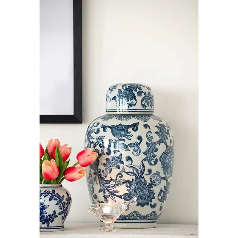 Fine China Blue Ceramic Jar - 4 Seasons Home Gadgets