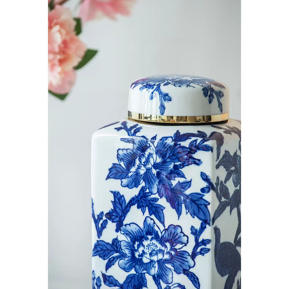 Fine China Blue Ceramic Jar - 4 Seasons Home Gadgets