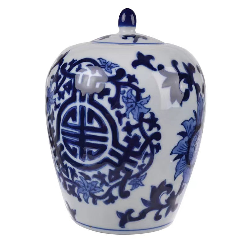 Fine China Blue Ceramic Jar - 4 Seasons Home Gadgets