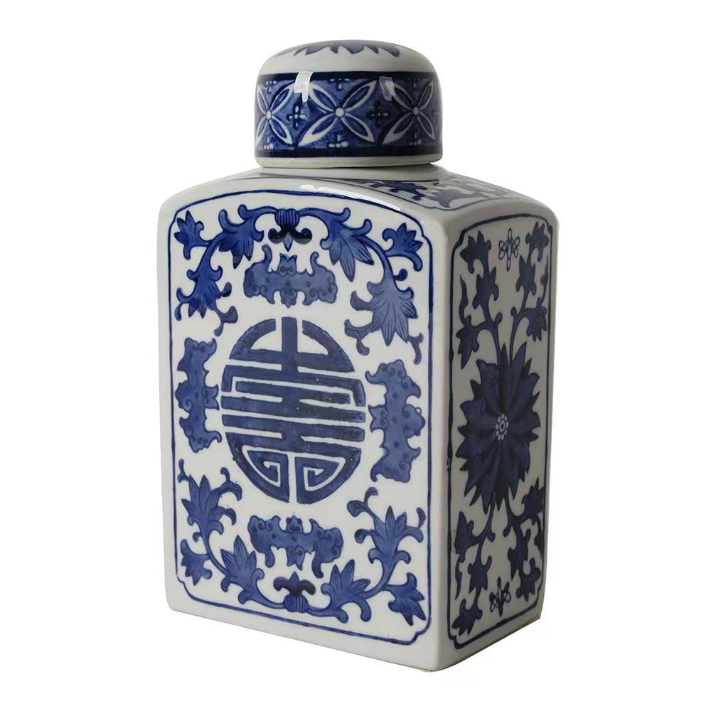 Fine China Blue Ceramic Jar - 4 Seasons Home Gadgets