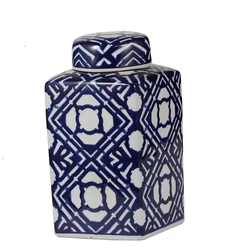 Fine China Blue Ceramic Jar - 4 Seasons Home Gadgets