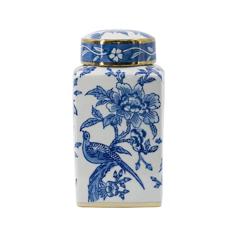 Fine China Blue Ceramic Jar - 4 Seasons Home Gadgets