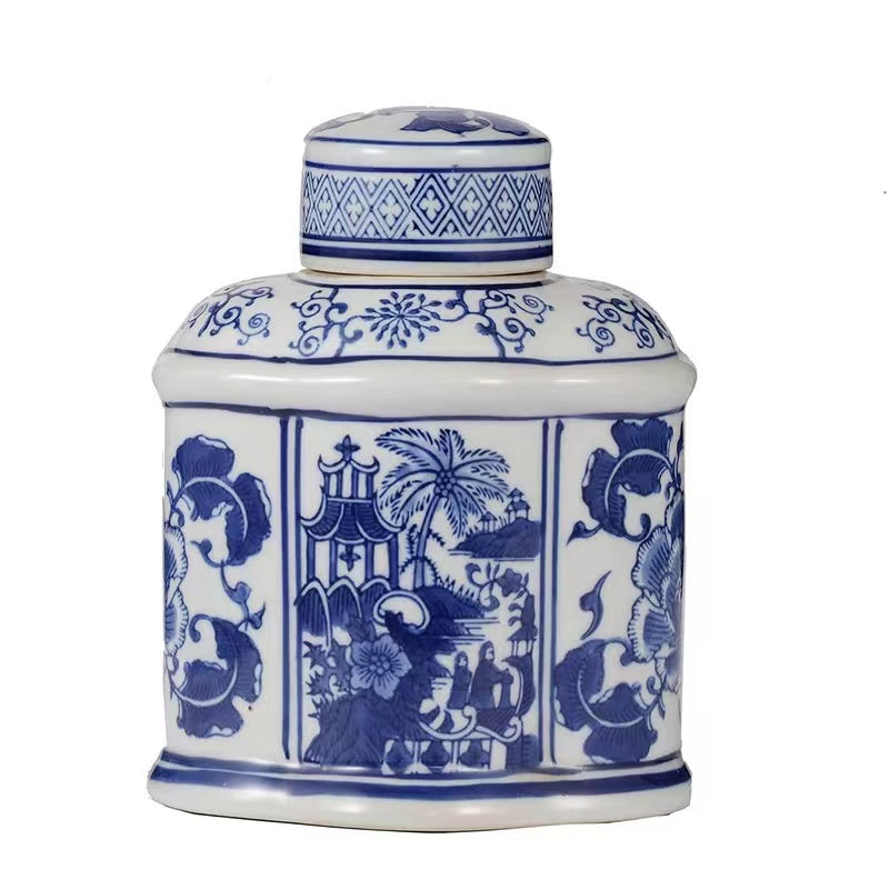 Fine China Blue Ceramic Jar - 4 Seasons Home Gadgets