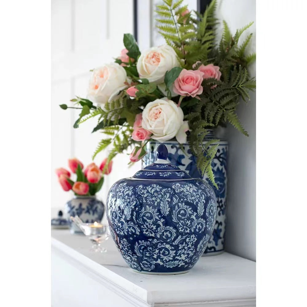 Fine China Blue Ceramic Jar - 4 Seasons Home Gadgets