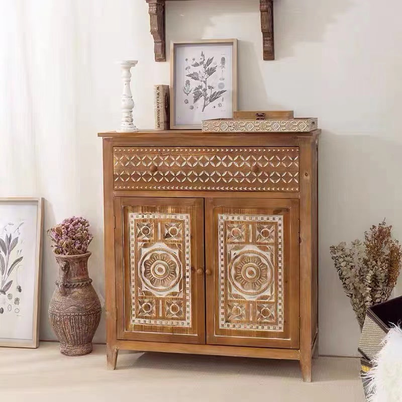 Fir Wood Sideboard Buffet Server Cabinet - 4 Seasons Home Gadgets