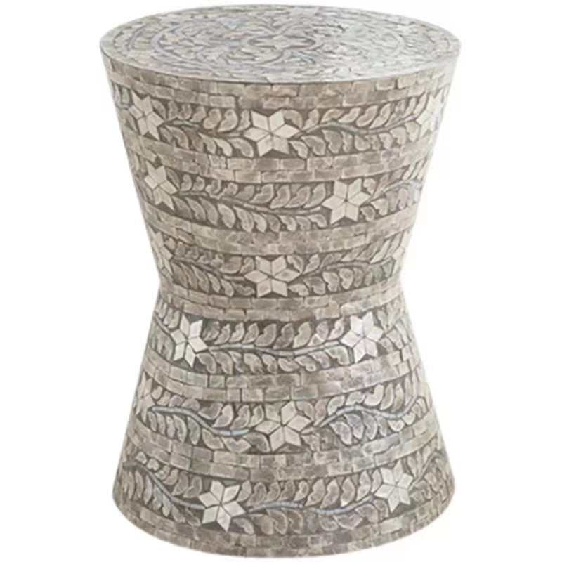 Floral Drum End Table - 4 Seasons Home Gadgets