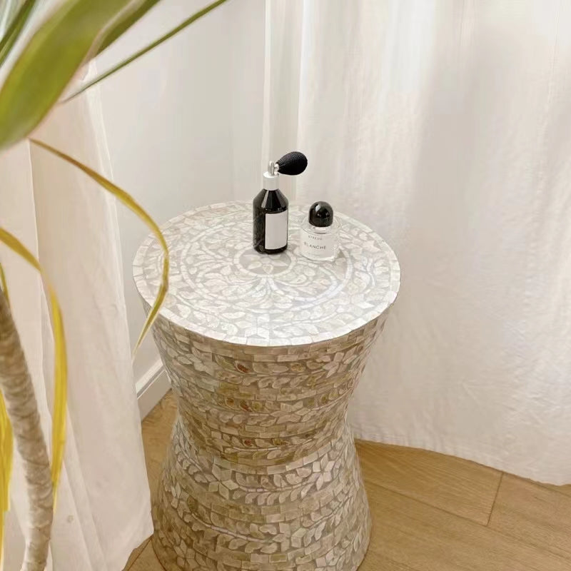 Floral Drum End Table - 4 Seasons Home Gadgets