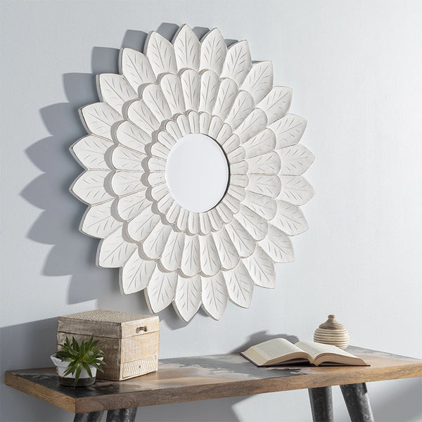 Floral Leaf Accent Mirror - 4 Seasons Home Gadgets