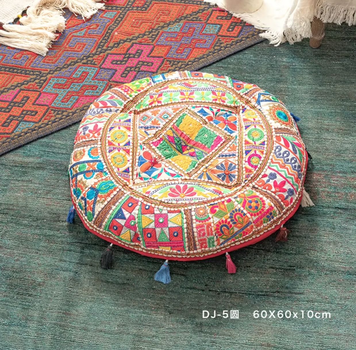 Floral Round Floor Cushion - 4 Seasons Home Gadgets