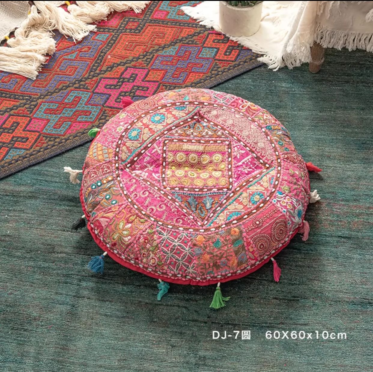 Floral Round Floor Cushion - 4 Seasons Home Gadgets