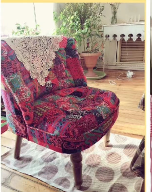 Floral Wide Slipper Chair - 4 Seasons Home Gadgets