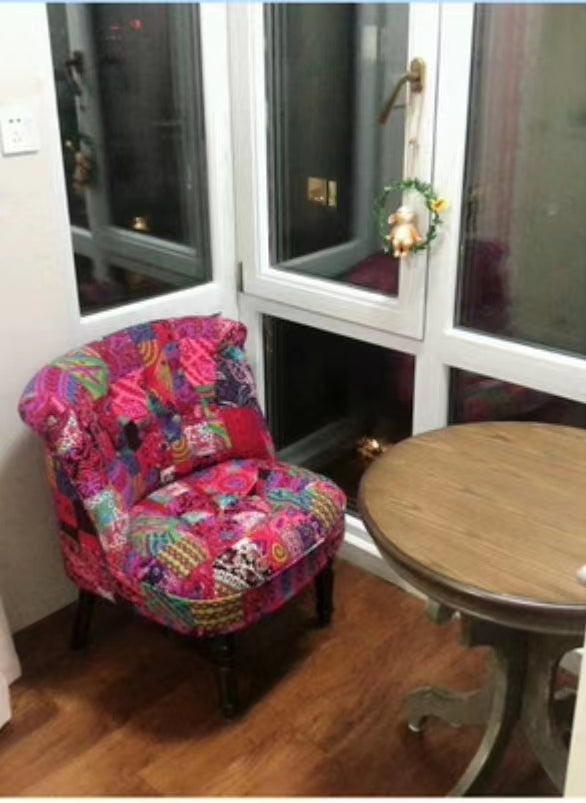 Floral Wide Slipper Chair - 4 Seasons Home Gadgets