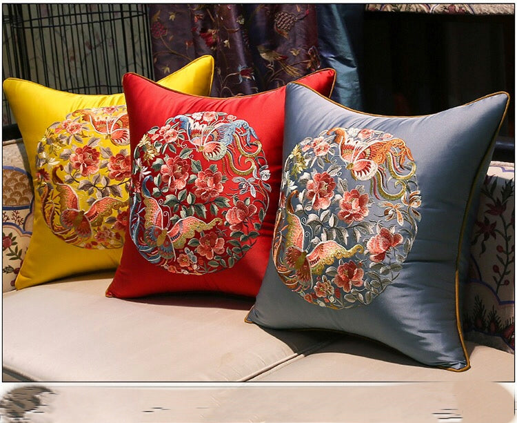 Forges Bird Silk Cushion - 4 Seasons Home Gadgets