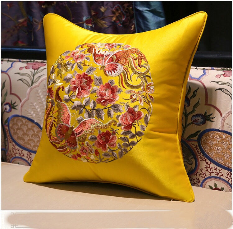 Forges Bird Silk Cushion - 4 Seasons Home Gadgets