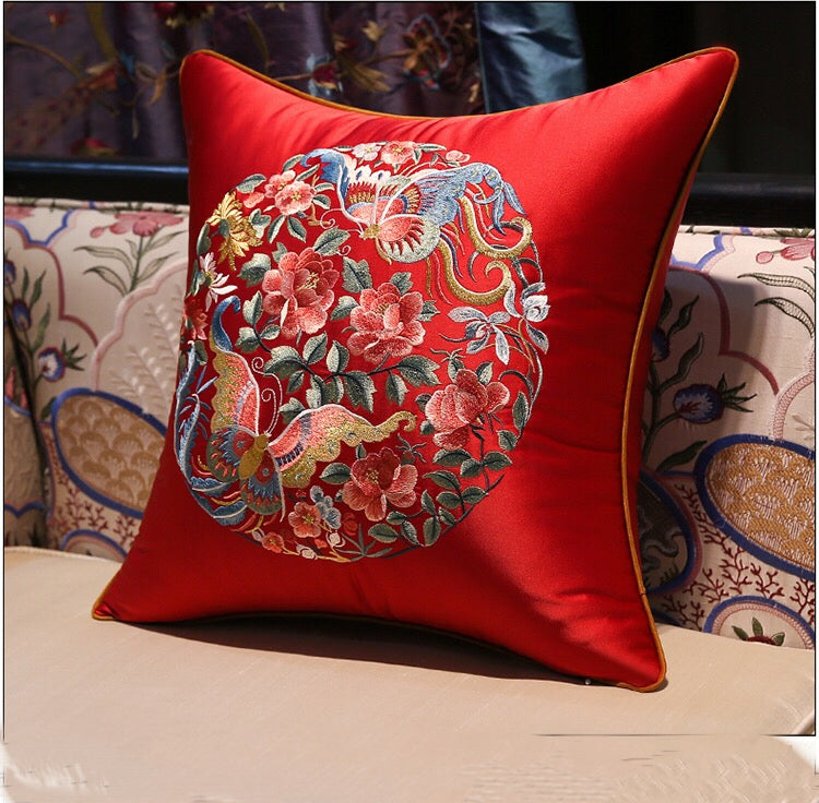 Forges Bird Silk Cushion - 4 Seasons Home Gadgets