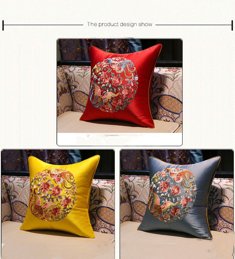 Forges Bird Silk Cushion - 4 Seasons Home Gadgets