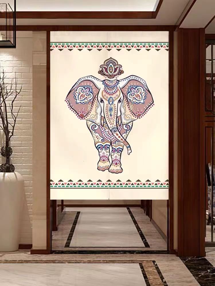 Fortune Elephant Door Curtains Panels - 4 Seasons Home Gadgets