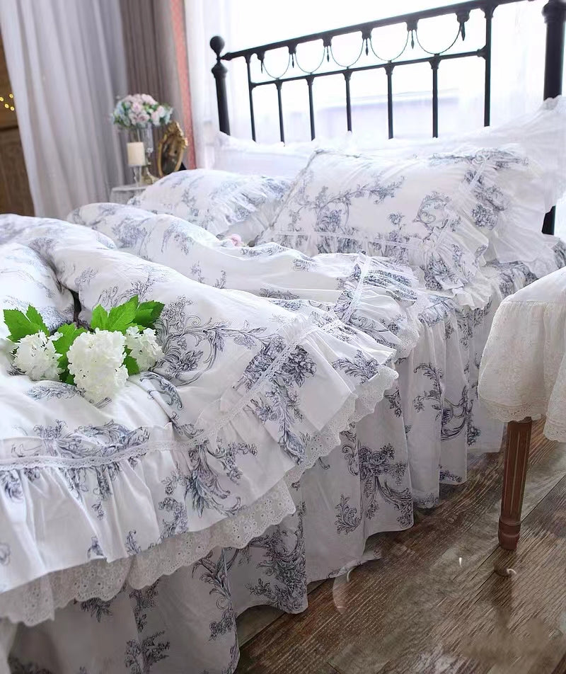 French Floral Cotton Modern & Contemporary Comforter Set - 4 Seasons Home Gadgets