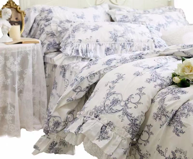 French Floral Cotton Modern & Contemporary Comforter Set - 4 Seasons Home Gadgets