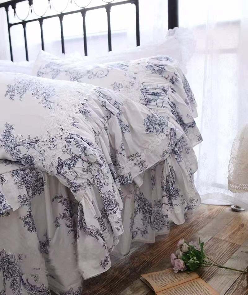 French Floral Cotton Modern & Contemporary Comforter Set - 4 Seasons Home Gadgets