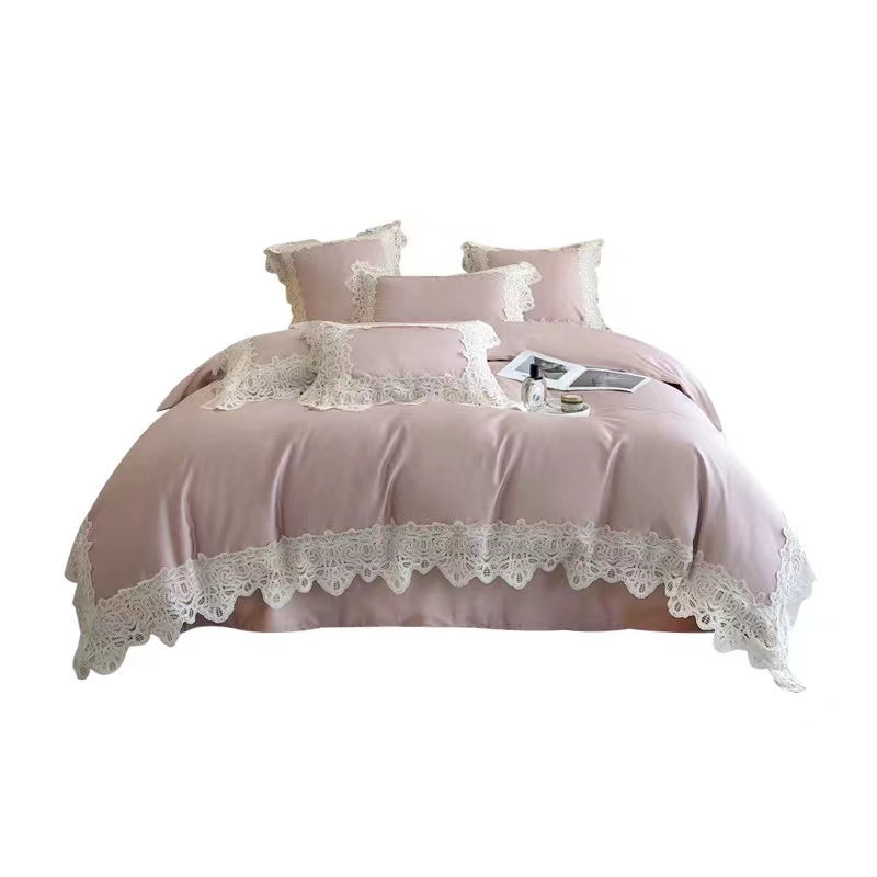 French Lace Cotton Duvet Cover Set - 4 Seasons Home Gadgets