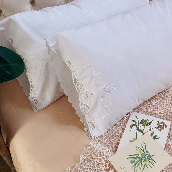 French White Pillowcase Set of 2 - 4 Seasons Home Gadgets