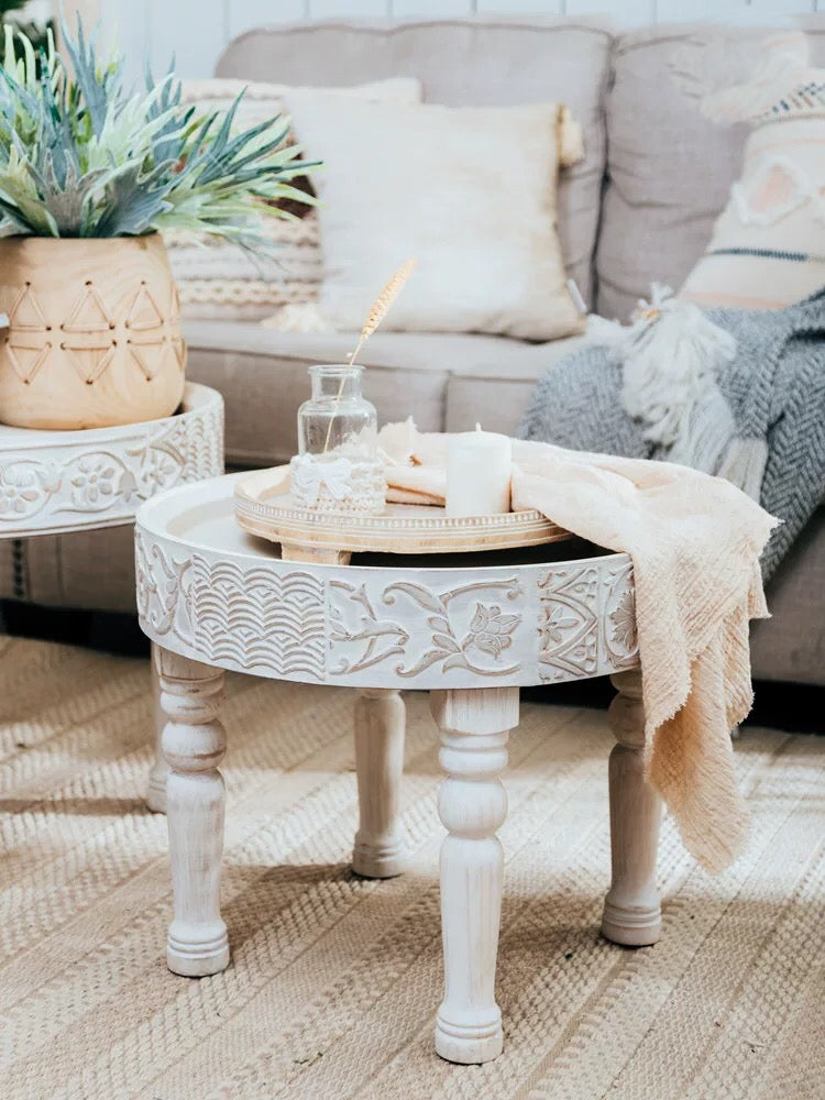 French White Tray Top End Table - 4 Seasons Home Gadgets