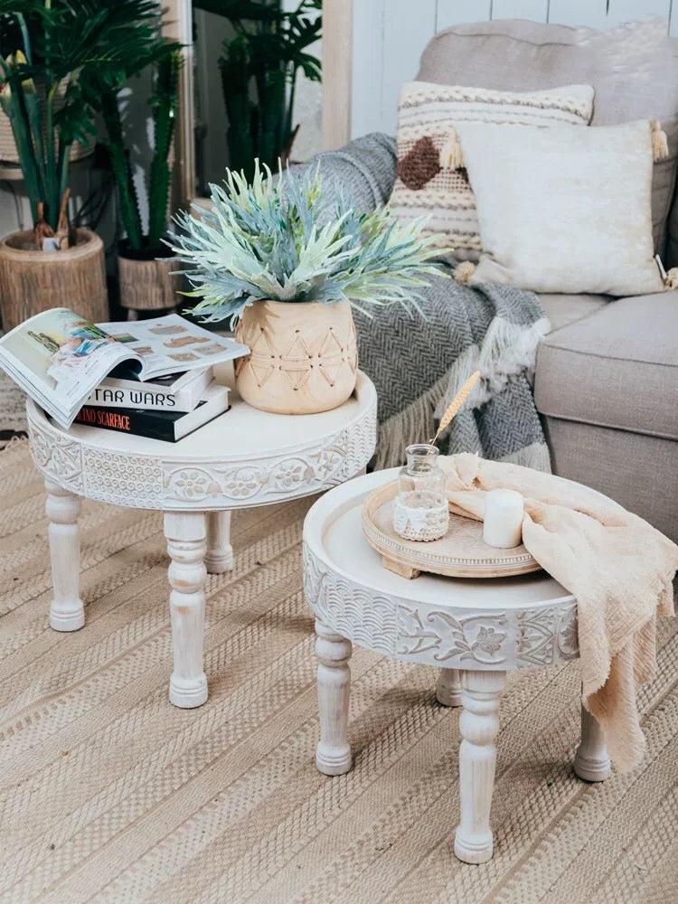 French White Tray Top End Table - 4 Seasons Home Gadgets