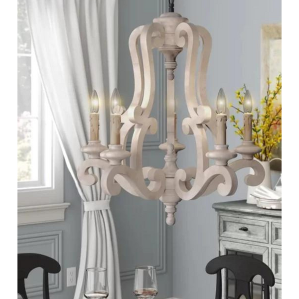 French Wooden Chandelier - 4 Seasons Home Gadgets