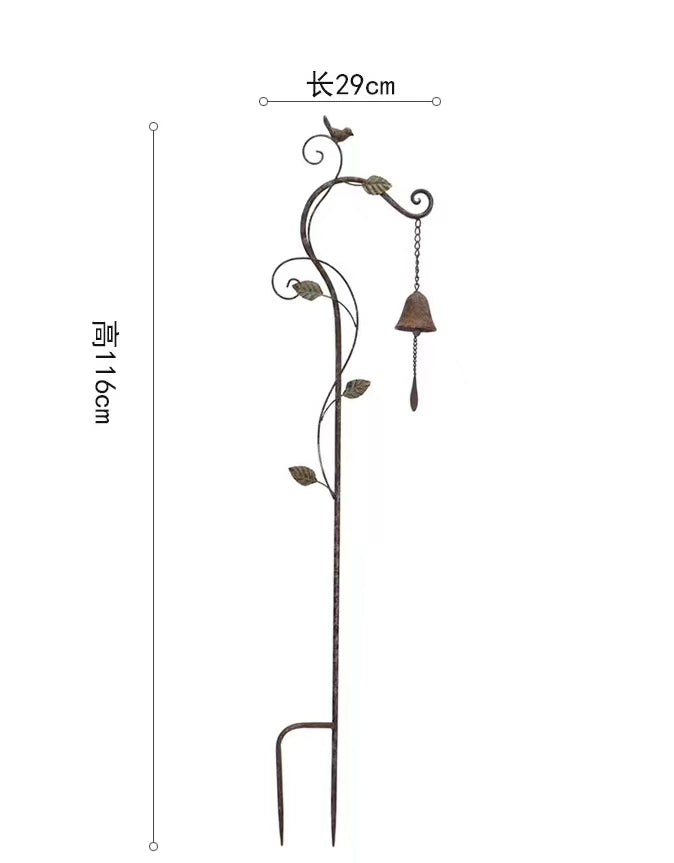 Garden Shephard's Hook Birdy Wind Chime Stake - 4 Seasons Home Gadgets