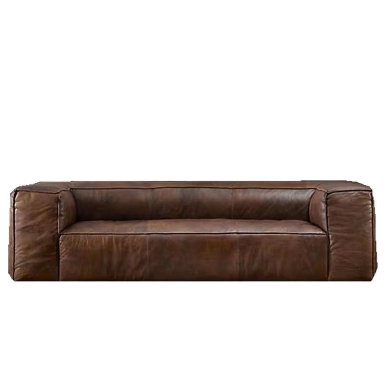 Genuine Leather Tuxedo Arm Sofa - 4 Seasons Home Gadgets