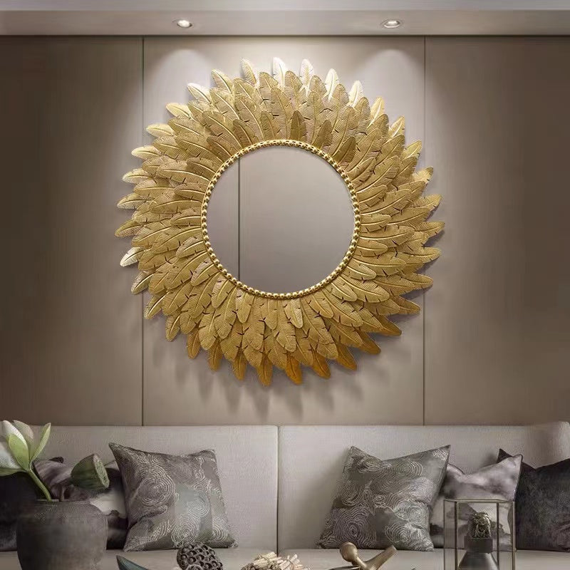 Gold Foil Leaf Accent Mirror - 4 Seasons Home Gadgets