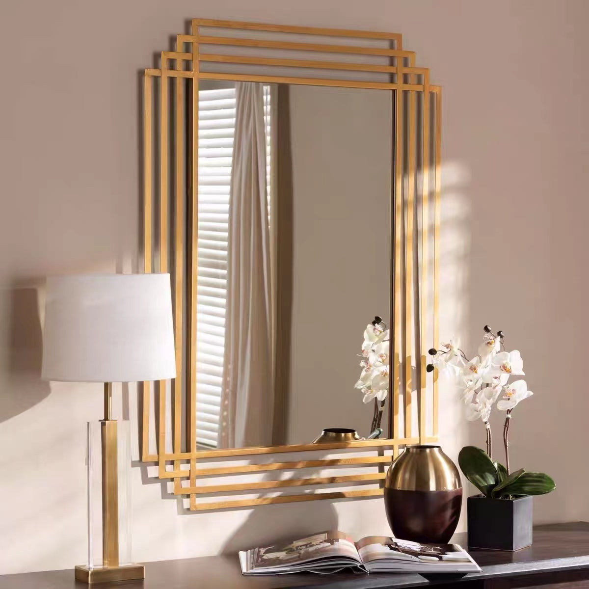 Aminah Glam Wall Mirror - 4 Seasons Home Gadgets