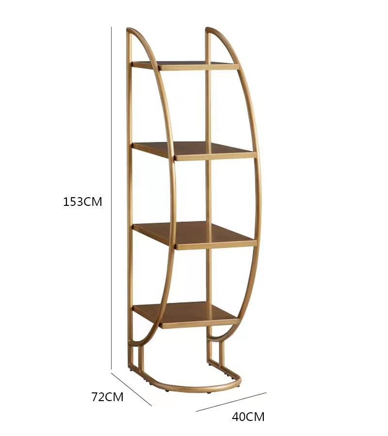 Gold Metal Half Moon Bookcase - 4 Seasons Home Gadgets