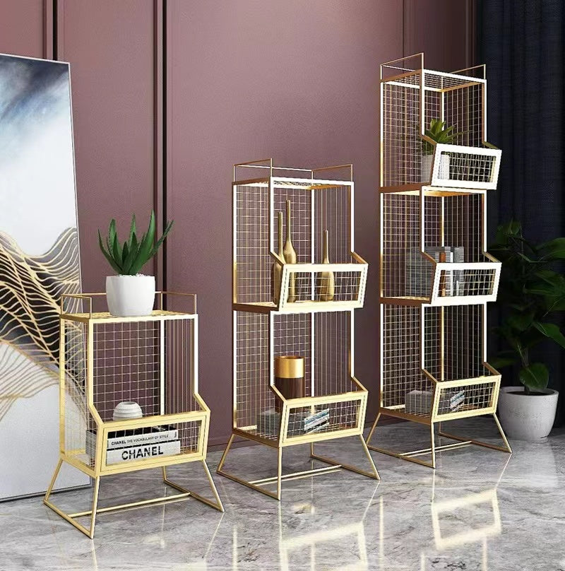 Gold Metal Tiered Shelf - 4 Seasons Home Gadgets