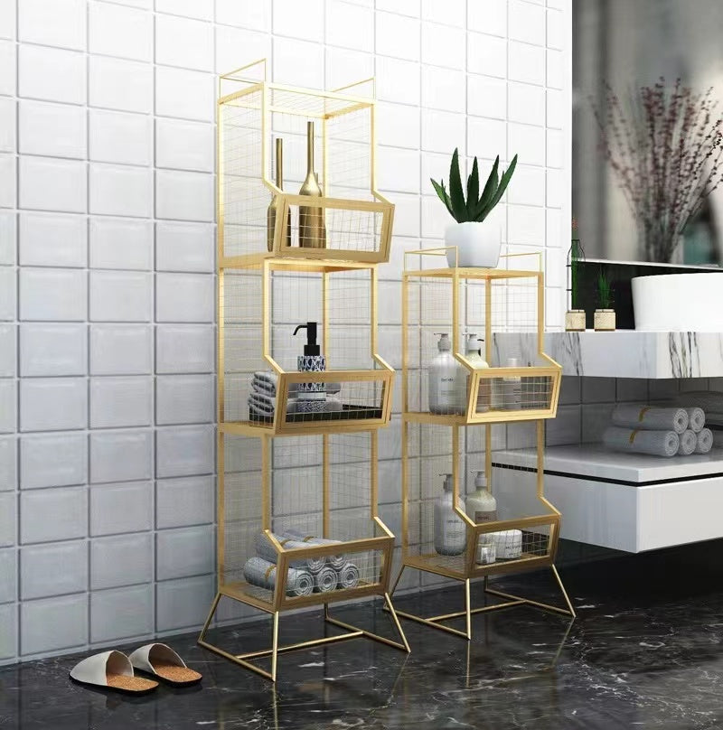 Gold Metal Tiered Shelf - 4 Seasons Home Gadgets