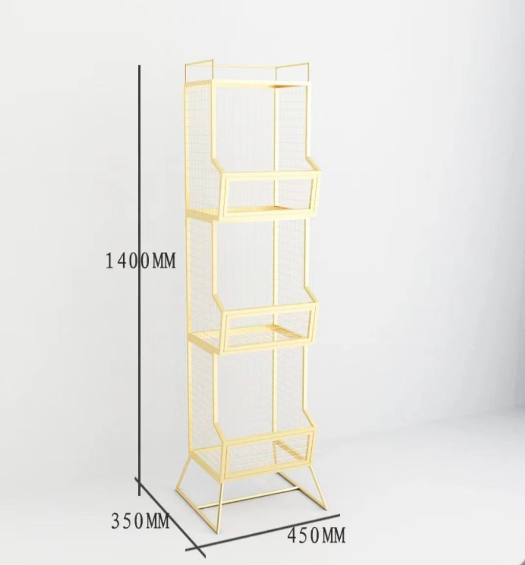 Gold Metal Tiered Shelf - 4 Seasons Home Gadgets