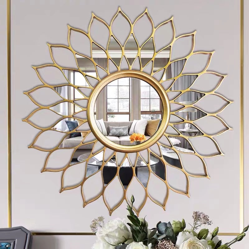 Gold Round Lotus Mirror - 4 Seasons Home Gadgets