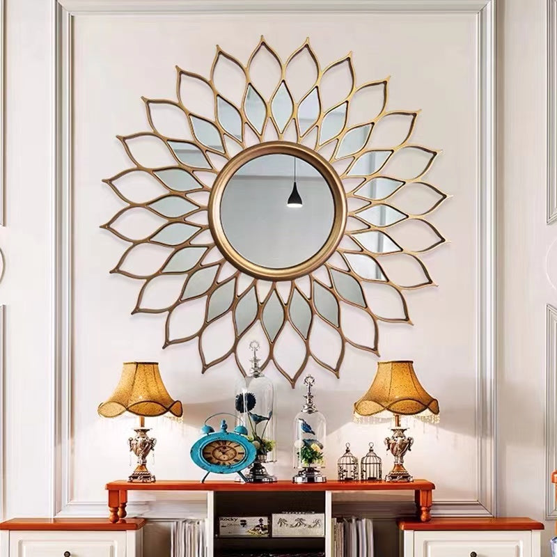 Gold Round Lotus Mirror - 4 Seasons Home Gadgets