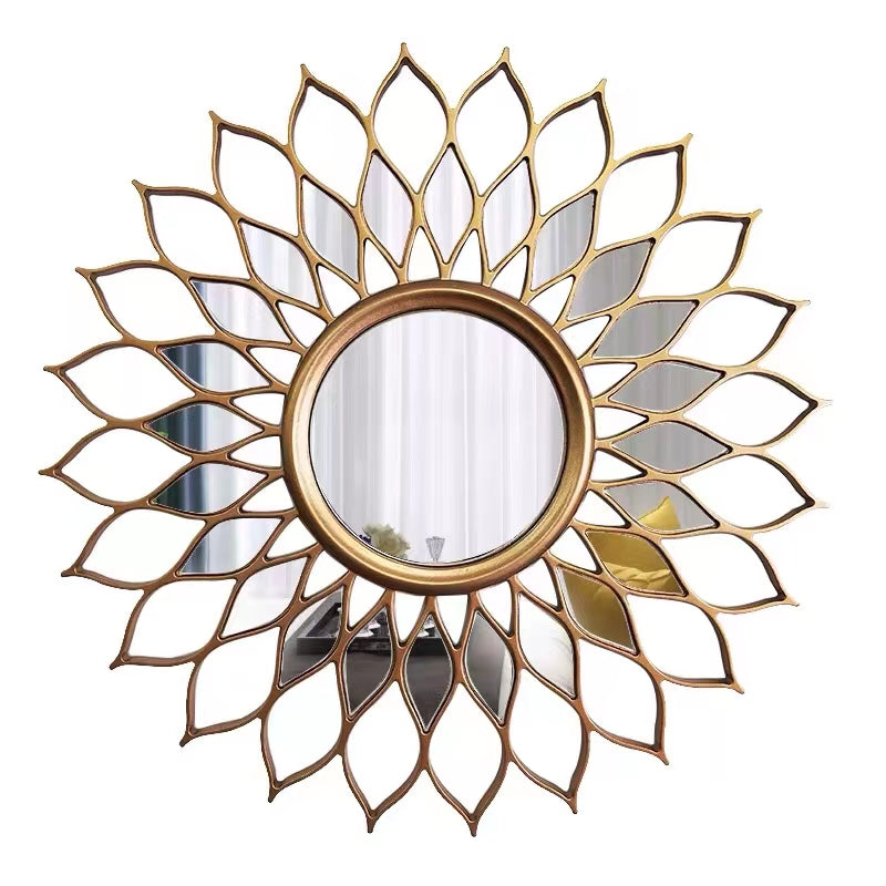 Gold Round Lotus Mirror - 4 Seasons Home Gadgets