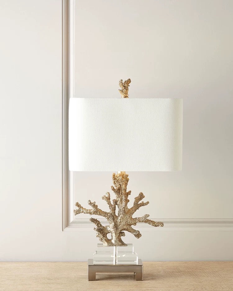 Golden Coral Table Lamp - 4 Seasons Home Gadgets