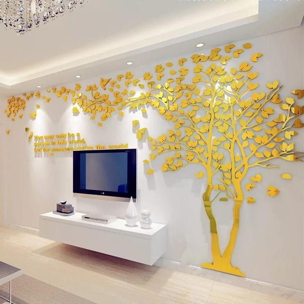 Golden Tree Wall Art Sticker - 4 Seasons Home Gadgets