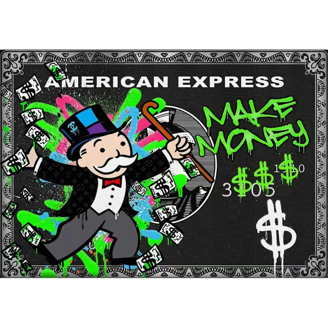 Graffiti Alec Monopoly Millionaire Money Street Art Canvas Print 1 - 4 Seasons Home Gadgets