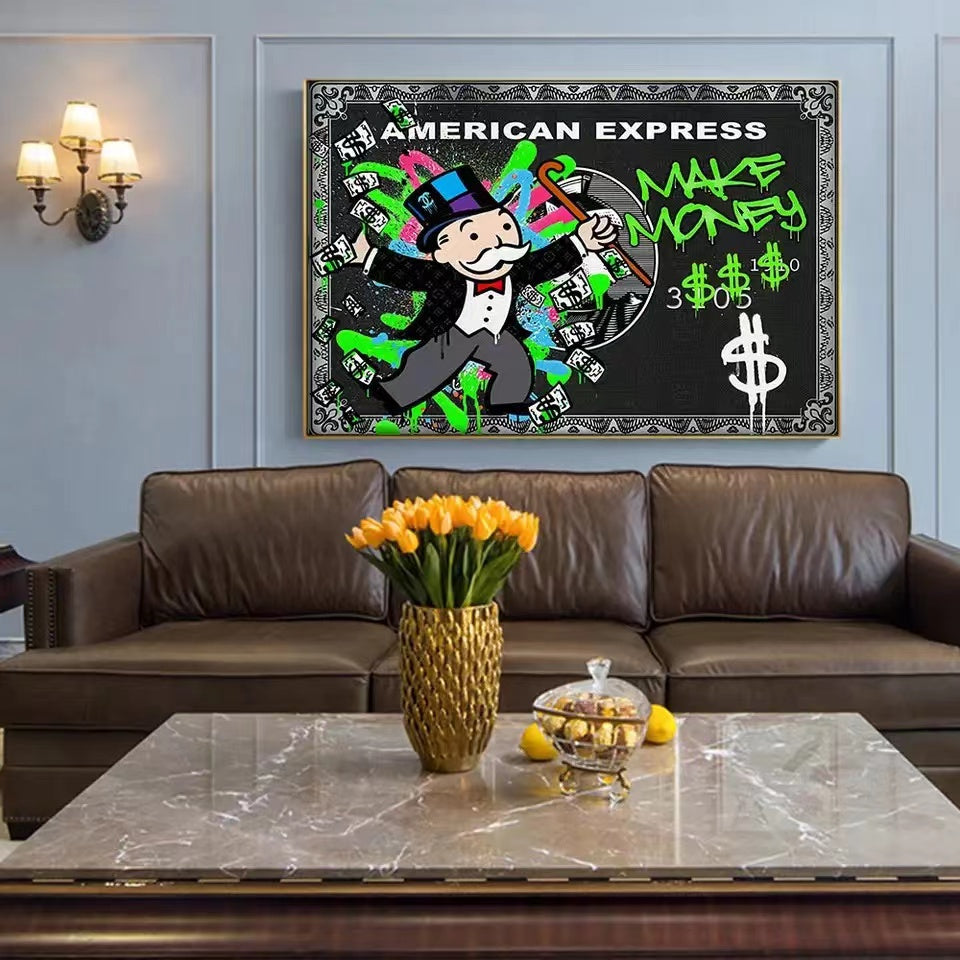 Graffiti Alec Monopoly Millionaire Money Street Art Canvas Print 1 - 4 Seasons Home Gadgets