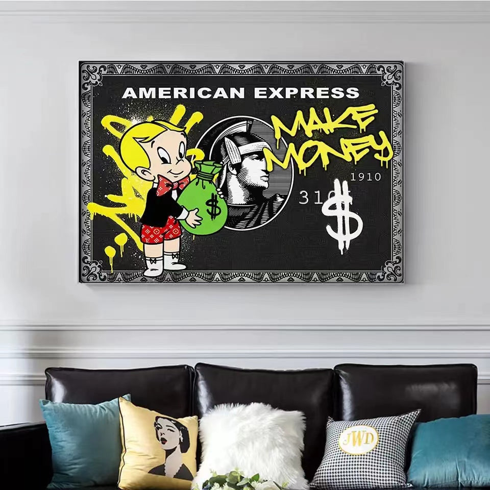 Graffiti Alec Monopoly Millionaire Money Street Art Canvas Print 1 - 4 Seasons Home Gadgets