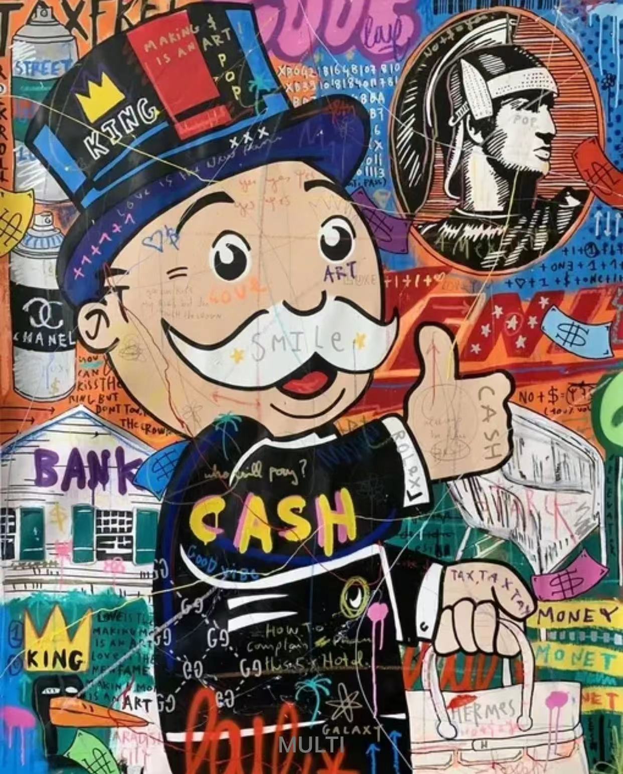 Graffiti Alec Monopoly Millionaire Money Street Art Canvas Print 1 - 4 Seasons Home Gadgets