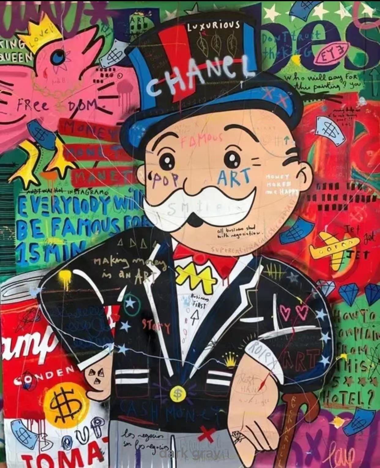 Graffiti Alec Monopoly Millionaire Money Street Art Canvas Print 1 - 4 Seasons Home Gadgets